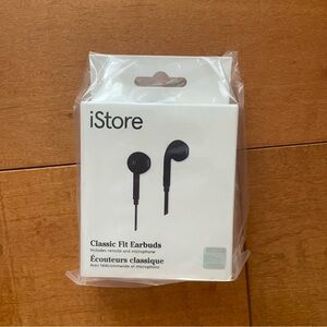 NWT iStore Classic Fit Black Earbuds headphones